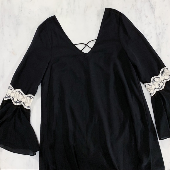 Black Long Sleeve Flirty Party Dress - Picture 11 of 15
